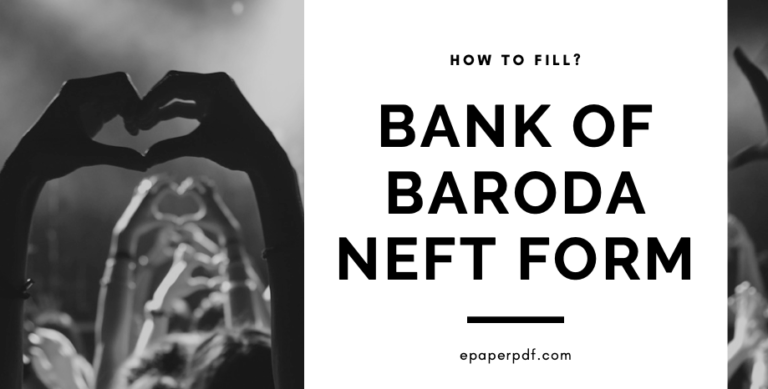Bank of Baroda neft form PDF download