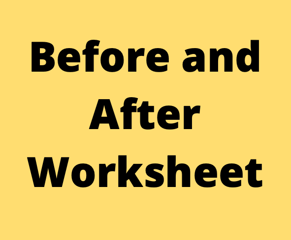 Before and After Worksheet PDF Download