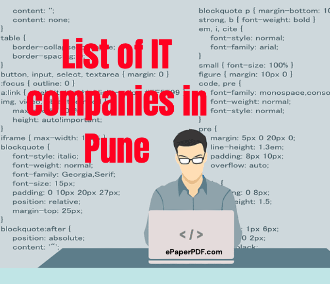 List of IT companies in Pune with Contact details PDF