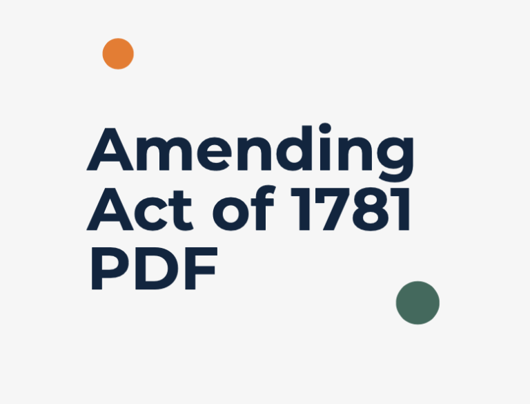 Amending Act of 1781 PDF
