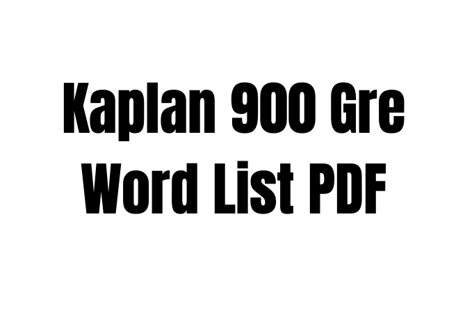 Kaplan 900 Gre Word List PDF