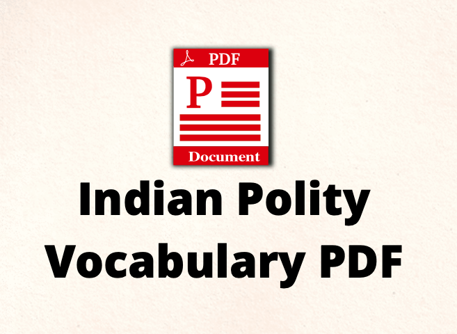 Indian Polity Vocabulary PDF